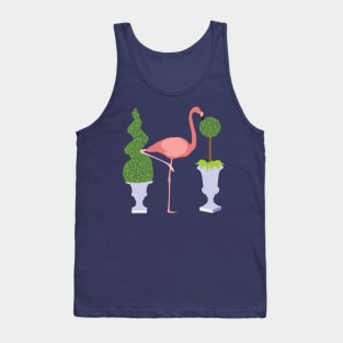 Pink Flamingo and Topiary Garden Tank Top